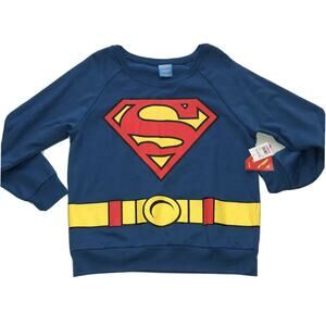 Superman Womens Supergirl Pullover Sweatshirt Costume Cosplay Jrs Size XL 15/17